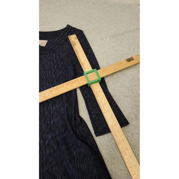 Saturday Sunday Dress Womens Medium Navy Blue Space Dye Swing 3/4 Sleeve Pockets - Picture 9 of 16